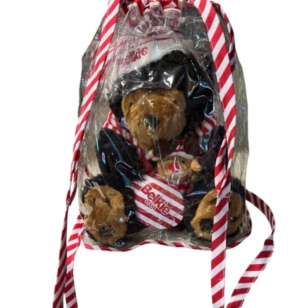 “Belkie Bear 2004 Holiday Teddy in Striped Backpack”